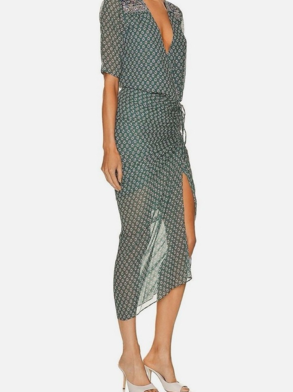 Veronica Beard Green Printed Maxi Dress - Picture 1 of 3